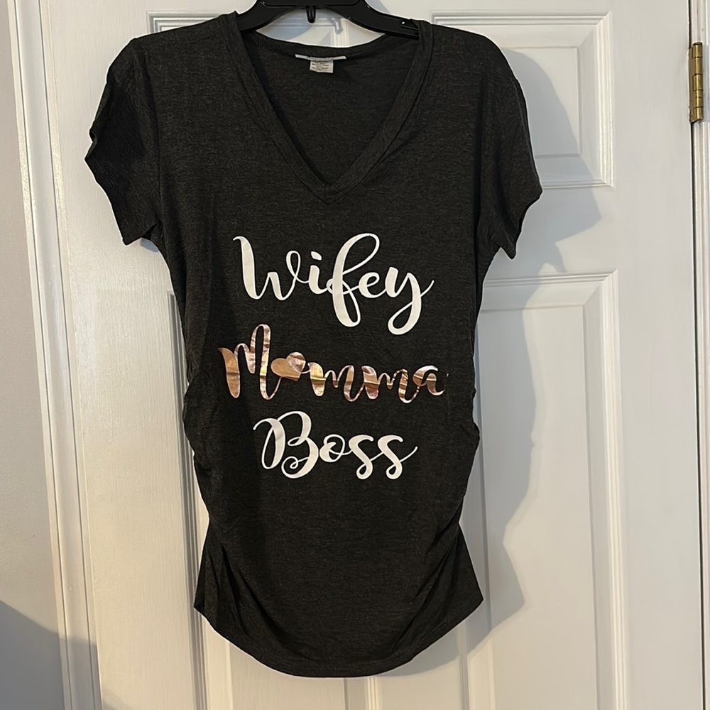 Wifey Mamma Boss Maternity Large Shirt